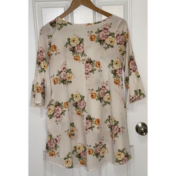 Flamingo Urban Women’s Sheer Boho Flowy Blouse Top Tunic Size Small 3/4 Sleeves - Picture 3 of 4